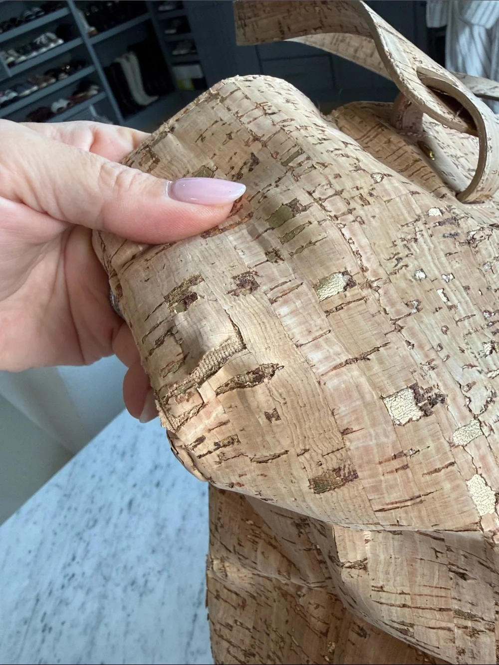 Robyn Brooks Cork Tote Bag with Tassel